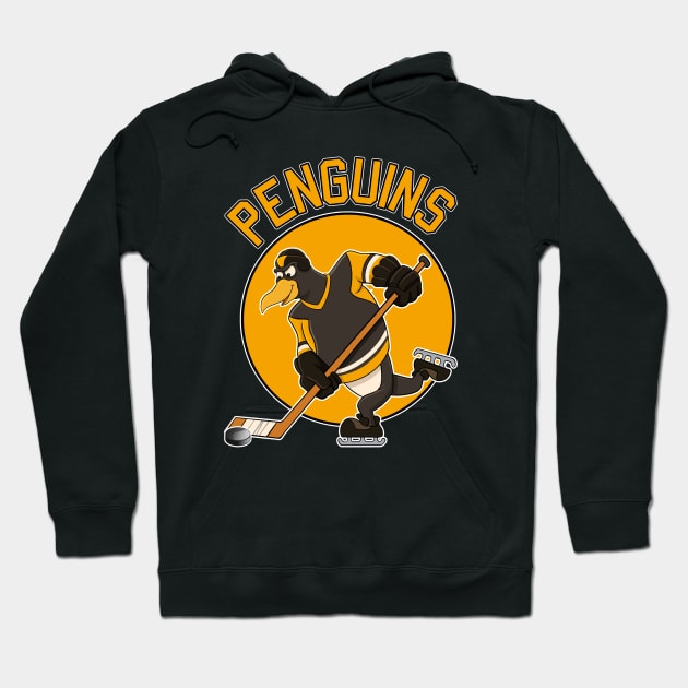 Penguins Hockey Mascot Iceburgh Hoodie by GAMAS Threads